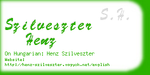 szilveszter henz business card